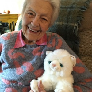 Wendy and her cuddly cat Twinkle