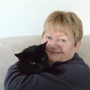 Autumn Raffle prize winner, Cheryll, and her cat 'Princess Poppy'