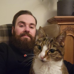 Weekly Lottery runner-up Josh and his cat Skittles