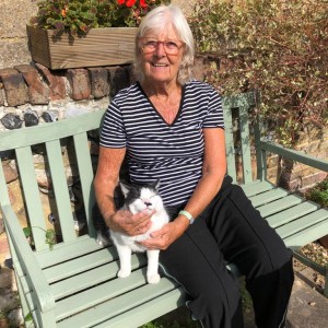 Lottery Winner Helen Gale with her cat Blue
