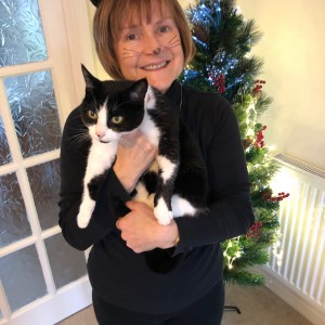 Christmas Raffle runner-up Sarah and her cat Maisie