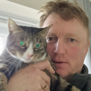 Weekly Lottery Runner-up James and his cat